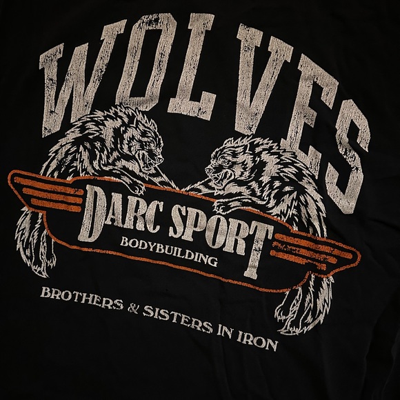 Darc Sport Black and White Wolves Biker Style Graphic Tee - Picture 3 of 3